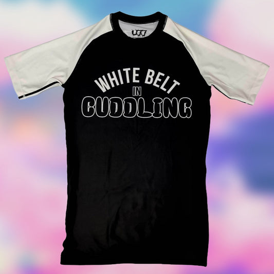 U.J.J. "White Belt In Cuddling" Rash Guard